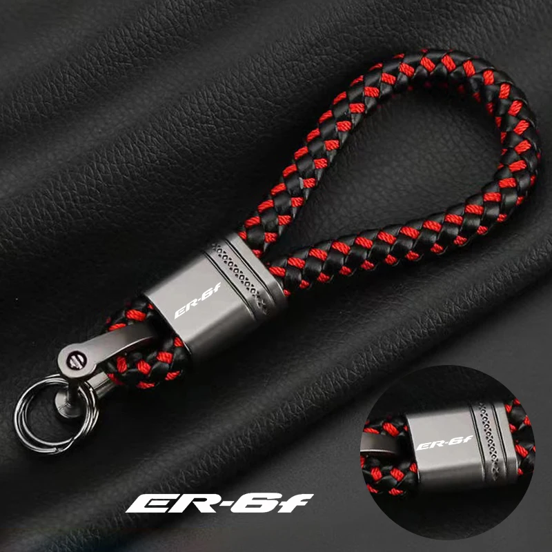 

FOR KAWASAKI ER 6F ER-6F ER 6 F ER6F er6f ER6N ER6 F N 2006-2021 Custom LOGO Motorcycle Braided Rope Keyring Metal Keychain