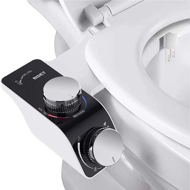 

Bidet Attachment For Toilet ,Cold & Hot Dual Nozzle Water Bidet Attachment Kit White+Black , 1-2 Asia