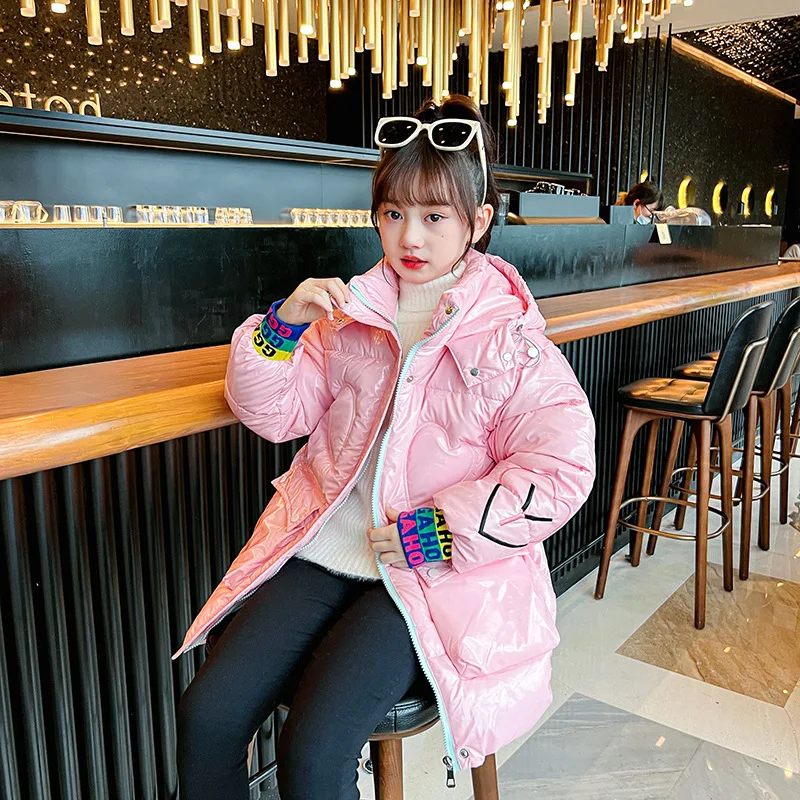 

Girls Winter Water Proof Parkas Cotton-padded Jacket Child Plus Velvet Kids Coats Thickening Warm Outerwear 4 5 6 7 8 Years Old