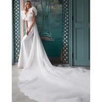 wedding dress 2022 scoop neck short sleeveless bridal elegant sweet outdoor church appliques ball gown wedding dresses customed