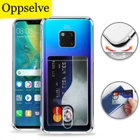 card slots holder shockproof phone case for huawei p20 p30 pro lite mate 30 20 10 pro soft silicone transparent back cover funda
