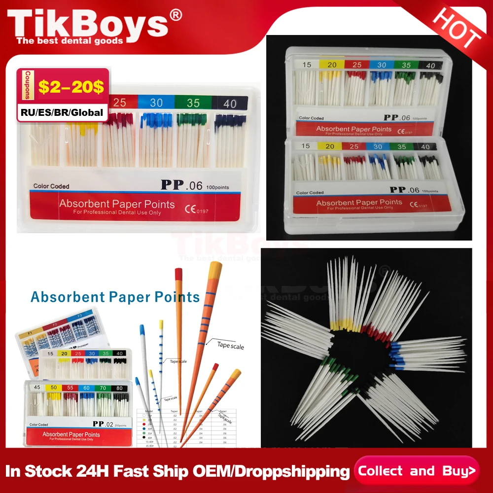 Стоматологический материал Бумажные точки 06 конус GP/PP 15-40 # Эндодонтия