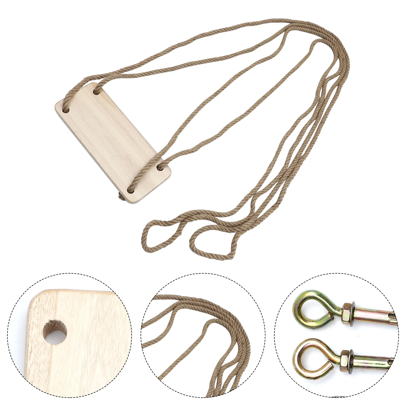 

1pc Outdoor Garden Hanging Swing Toy Wooden Swing Simple Hanging Swing Chair