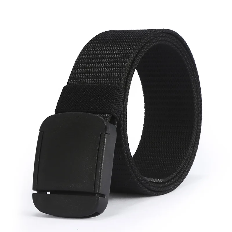 New Fashion Men And Women Belt Canvas Woven Belt Without Metal Allergy Prevention Design Simple Smooth Buckle Nylon Belt A3362