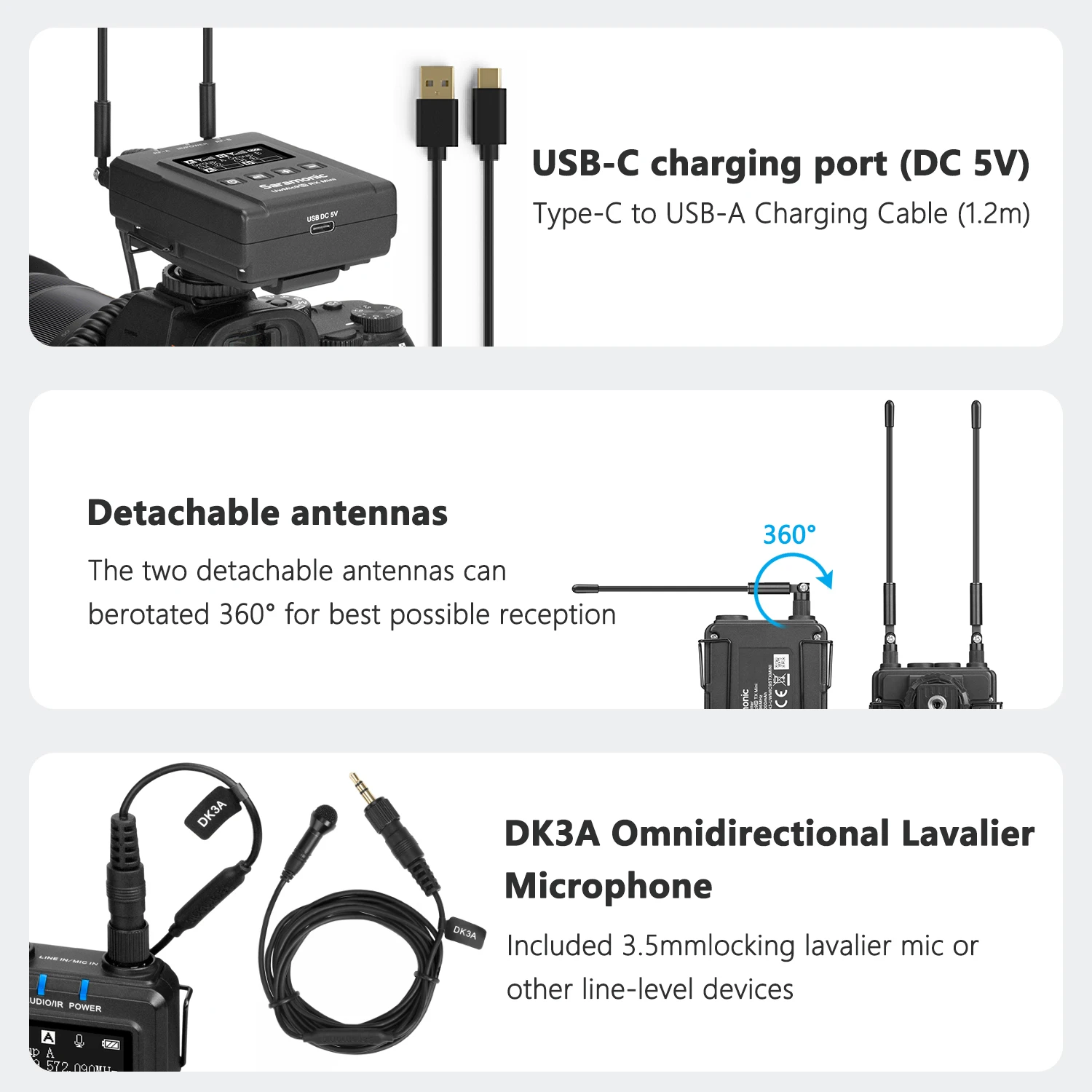 Saramonic Uwmic9s Mini 3.5mm TRS UHF Lavalier Wireless Microphone for Live Streaming Youtube Vlogging Interview Online Courses |