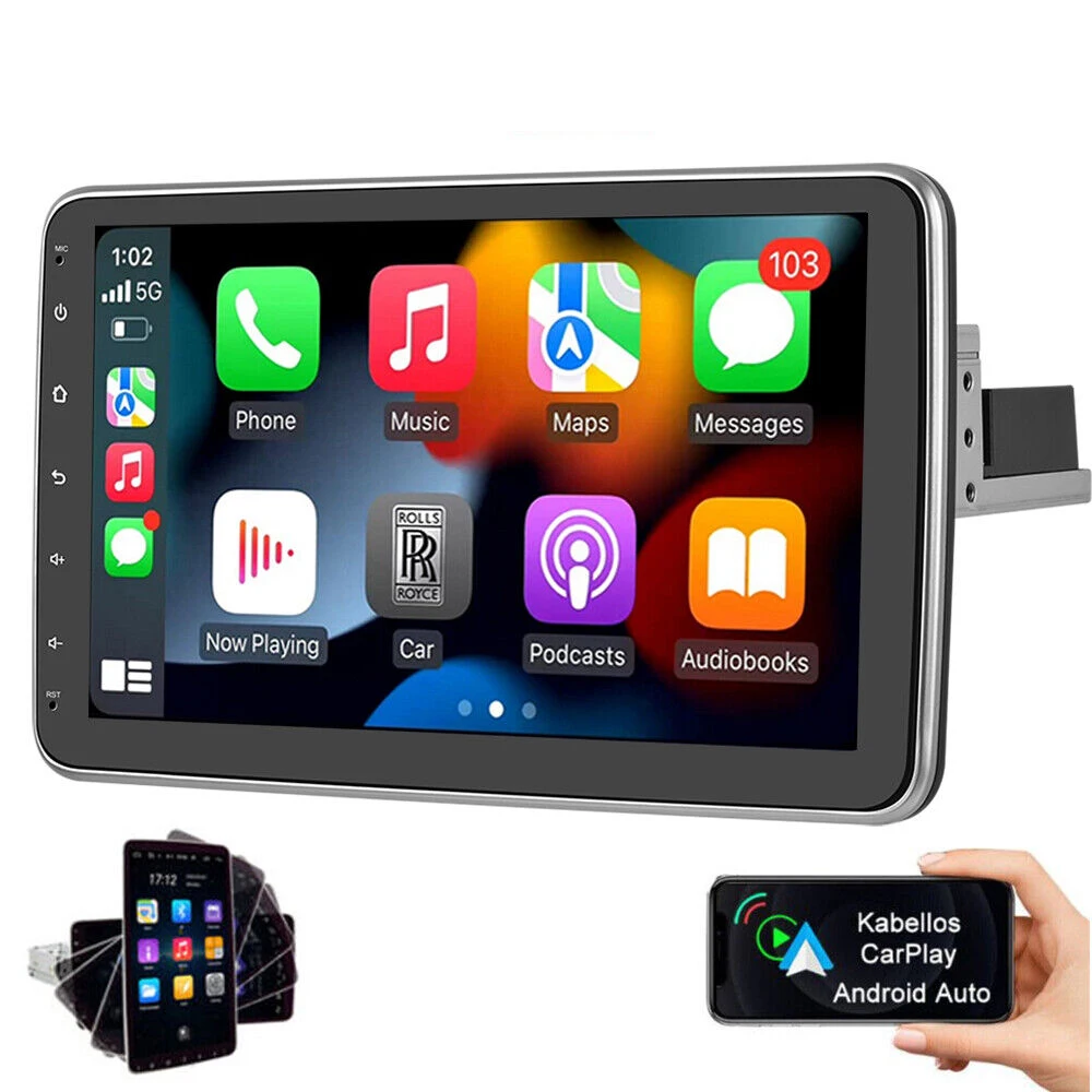 

Автомагнитола CarPlay универсальная на Android 12, 1DIN, мультимедийный плеер с поворотным экраном 10,1 дюйма, GPS для Volkswagen, Nissan, Hyundai, Kia, Toyota