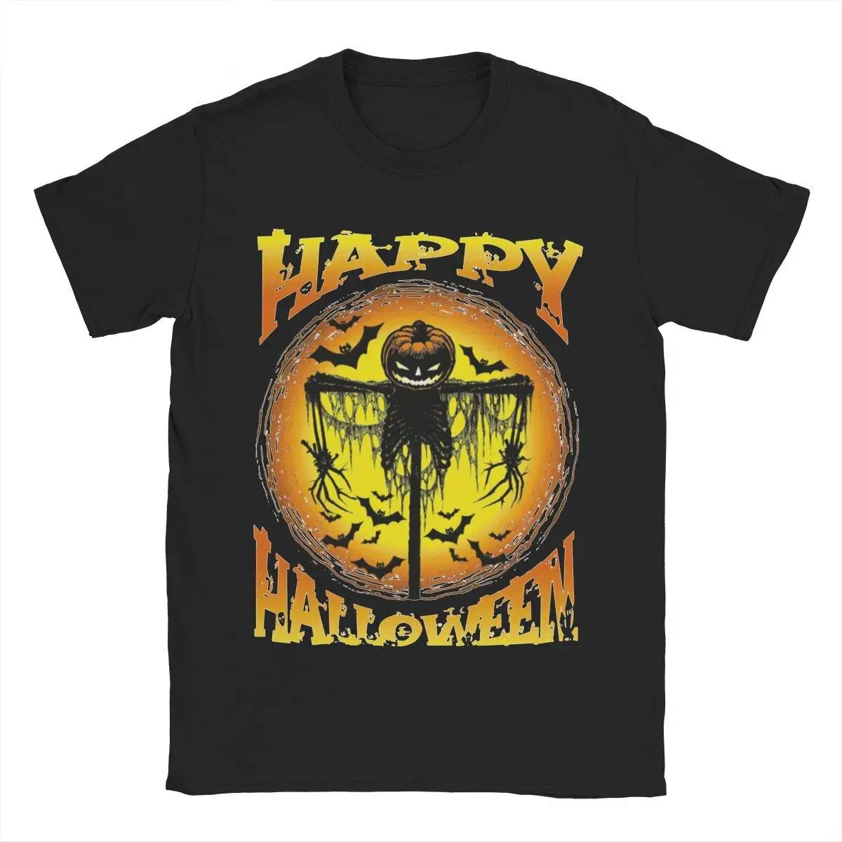

Happy Halloween Pumpkin Ghost T Shirt Men Cotton Awesome T-Shirt Crew Neck Tees Short Sleeve Tops Birthday Present