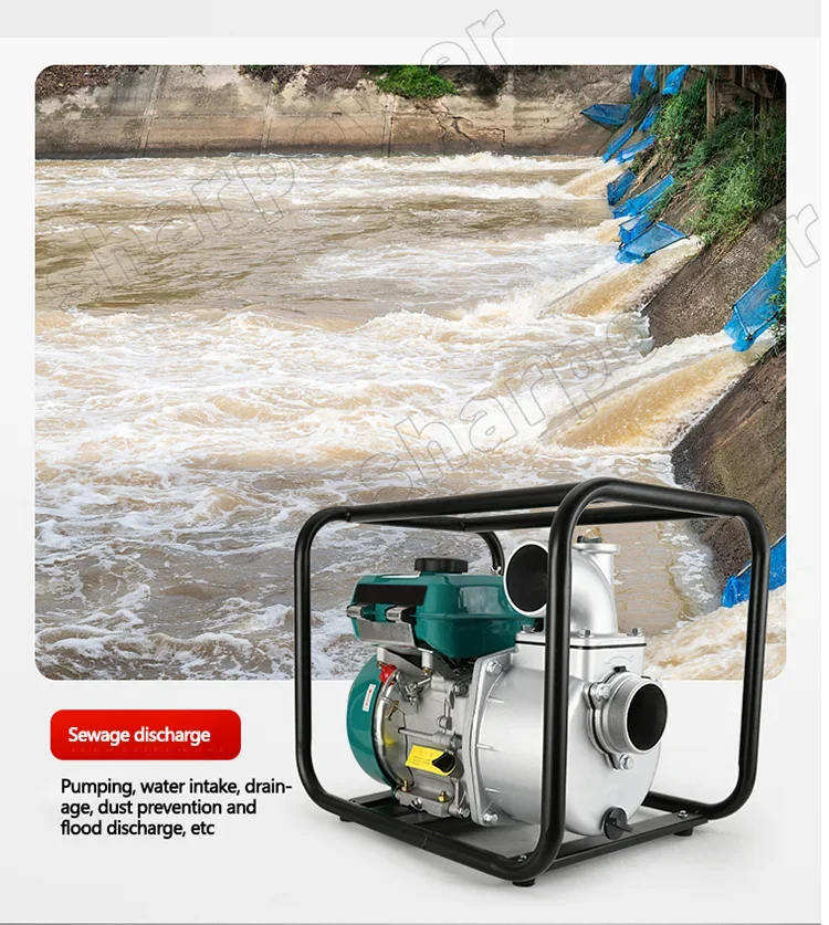 Сельскохозяйственный насос высокого давления 2 дюйма 3 4 бензиновый водяной для