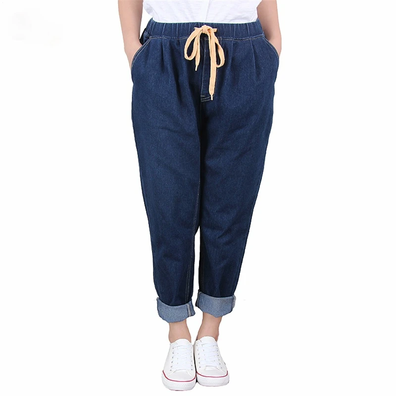 

Jeans Woman Harem Pants High Waist Plus Size Softener Loose Lady Denim Pants 4xl 5xl 6xl 7xl 8xl