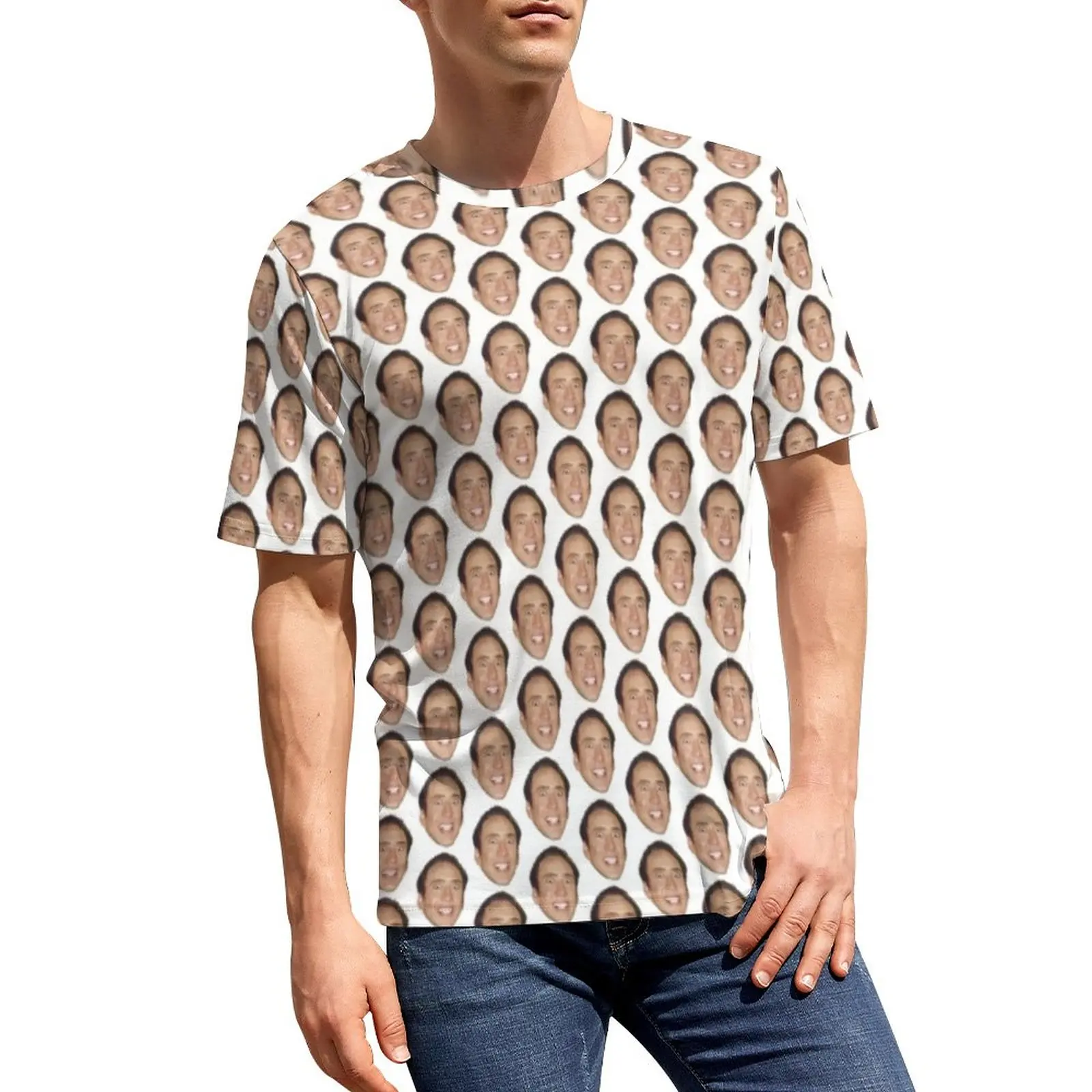 

Футболка мужская оверсайз с коротким рукавом, с принтом лица