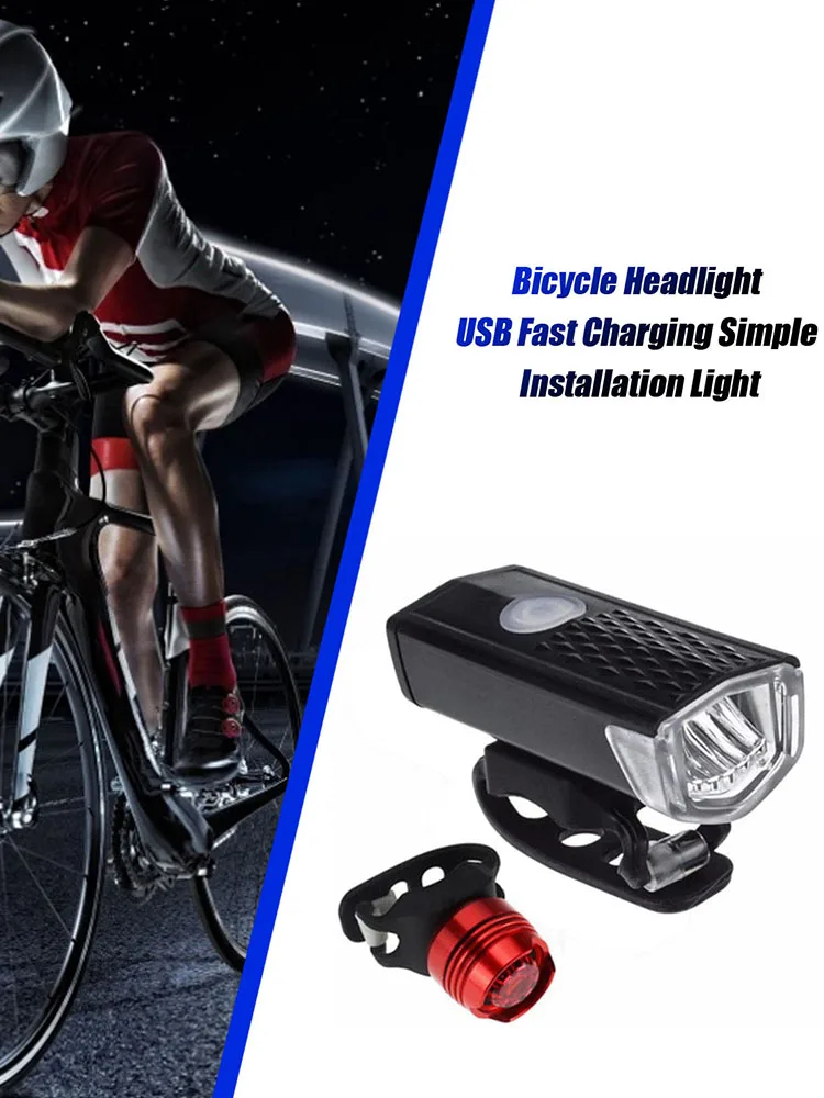 

800mAh Battery Waterproof Road Bicycle Headlight Simple Installation Mountain Bike Front/Rear Lamp Light Kit For Outdoor Cycling