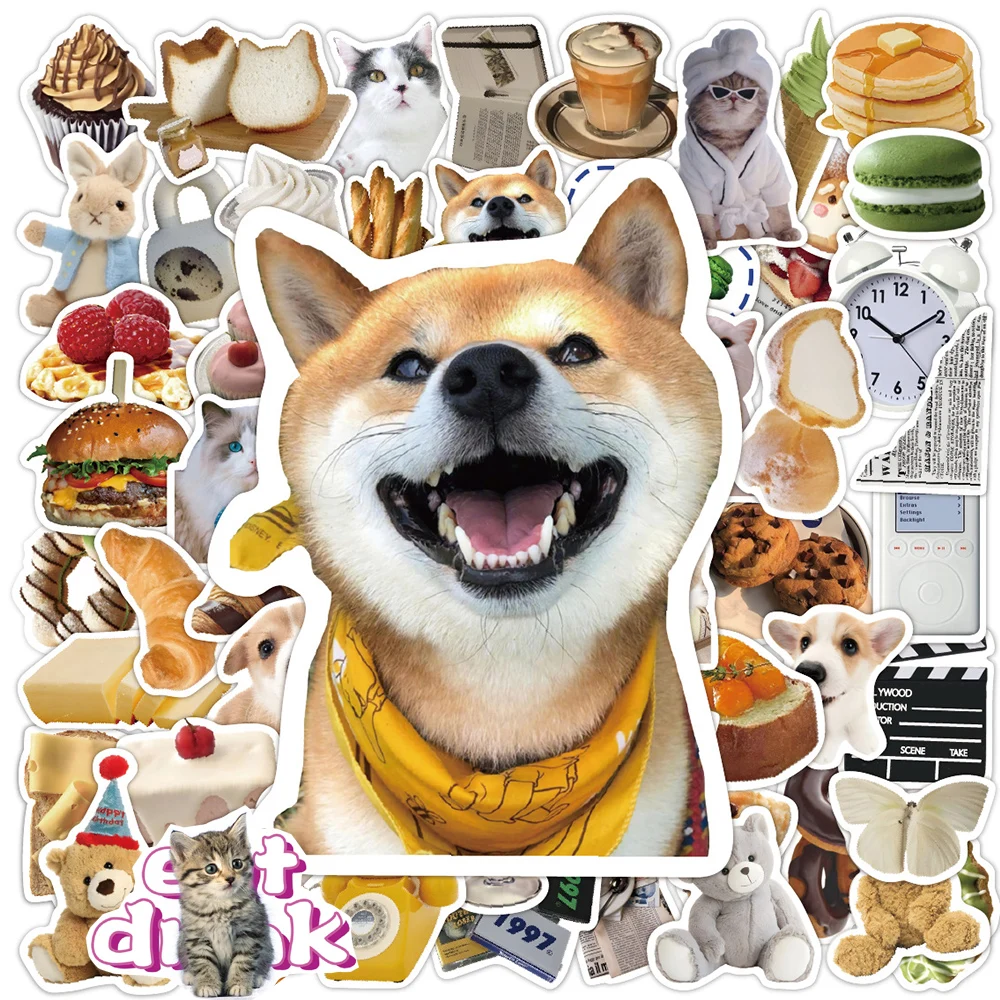 

10/30/50 шт., милые наклейки с изображением кошек, собак, животных, водонепроницаемые наклейки, Скрапбукинг, ноутбук, автомобиль, велосипед, скейтборд, забавные наклейки, игрушки