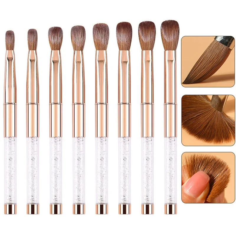 

100% Pure Kolinsky Sable Hair Acrylic Nail Brushes Nail Art Extension Builder Pen Painting Drawing Manicure Tool