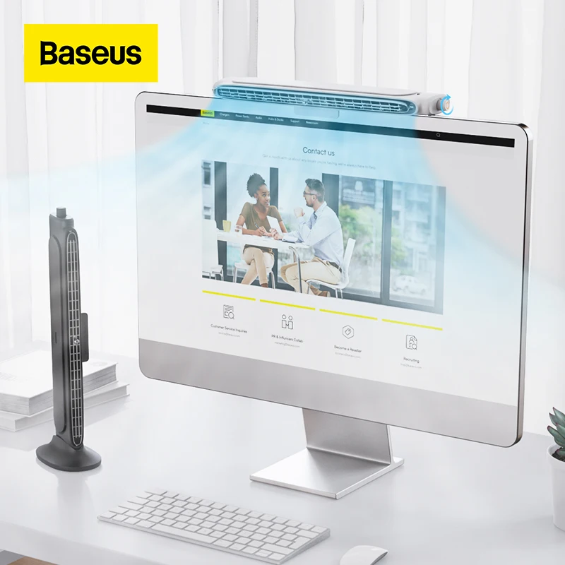 

Baseus Refreshing Monitor Clip-On Computer Fan Stand-Up Desk Fan Mini Air Cooler Adjustable Angle For Office Household USB Fan