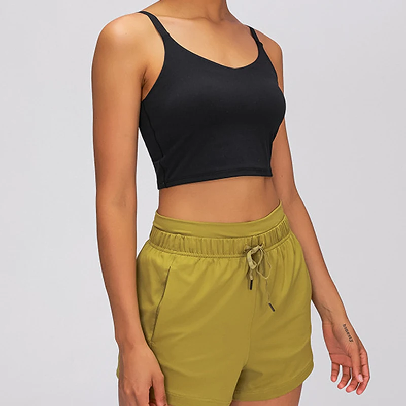 

Yoga Sports Bra Vest Women Seamless Bra With Pad Underwear Simple Solid Color Cotton Blended Sexy Bralette Simple Bras