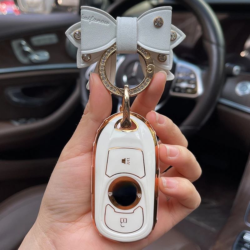 

Bow Ring Car Key Case Cover for Buick ENCORE ENVISION Vervno GS 20T 28T GL6 GL8 NEW LACROSSE Excelle GT XT Regal Larcosse Verano