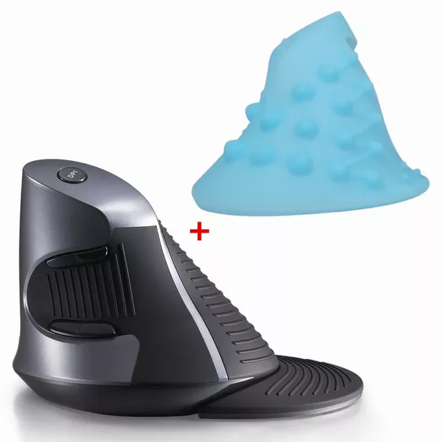 

New Fashion M618GX Ergonomic Vertical Wireless Mouse 6 Buttons 1600DPI Optical Mice With 3 Colors Silicon Rubber Case For PC Lap