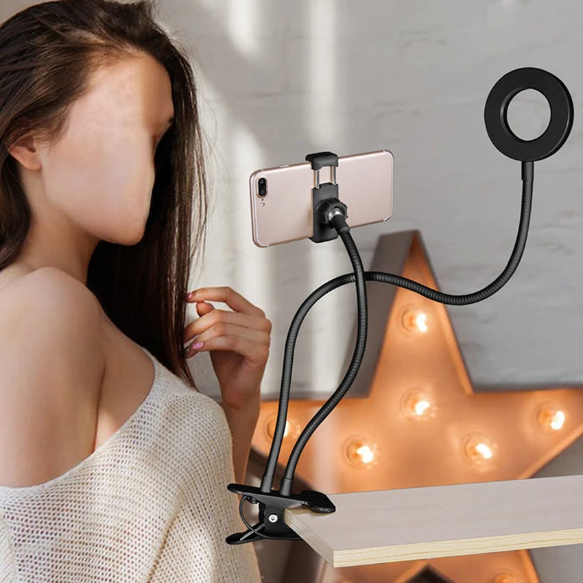 

Video Photography Selfie Ring Light Dimmable Light Clip Desktop Light Lighting With Phone Holder USB ring lamp Selfie