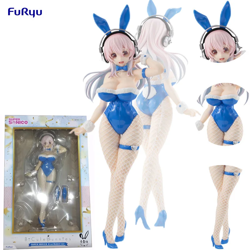 

In Stock Furyu BiCute Bunnies SUPER SONICO THE ANIMATION SUPERSONICO Blue Bunny Anime Action Figures Collection Model Toys Gift