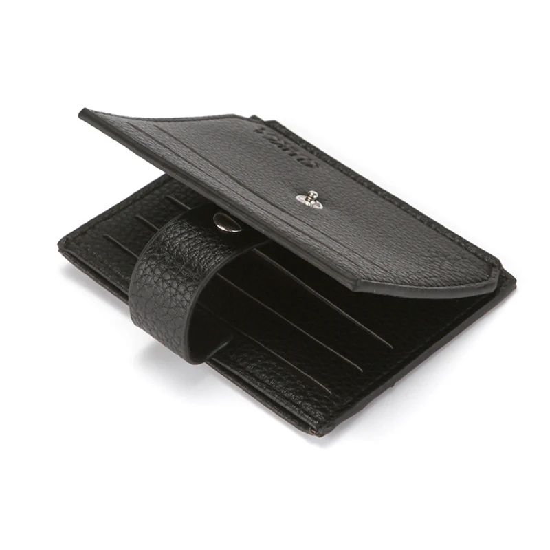 PU Men's Litchi Pattern Purse Women's Portable Zipper Zero Wallet Small Buckle Credit Bag Bank Cards Case Business Card Holder