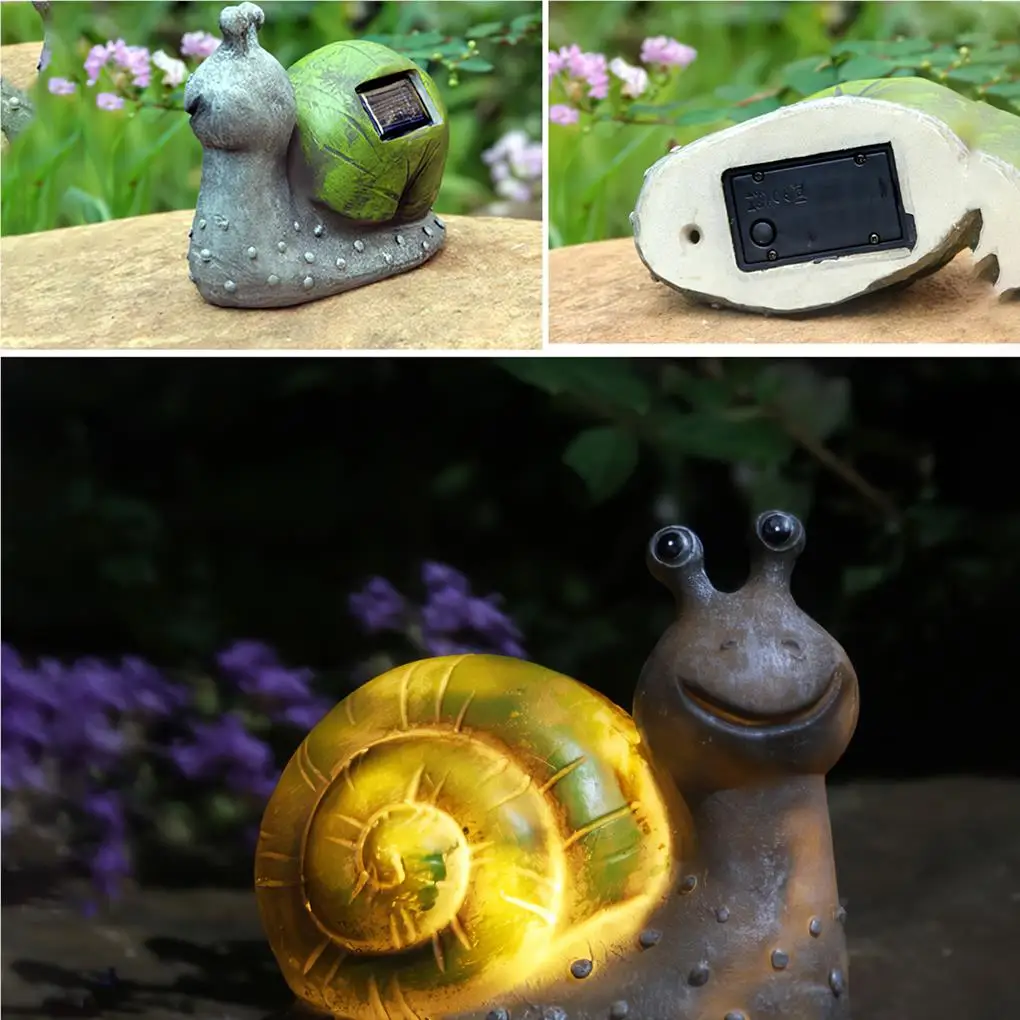 

LED Lightweight Garden Light Decorative Lamp Low Consumption Snail-Shaped Solar Powered Light Animal Statue Lamp Outdoor