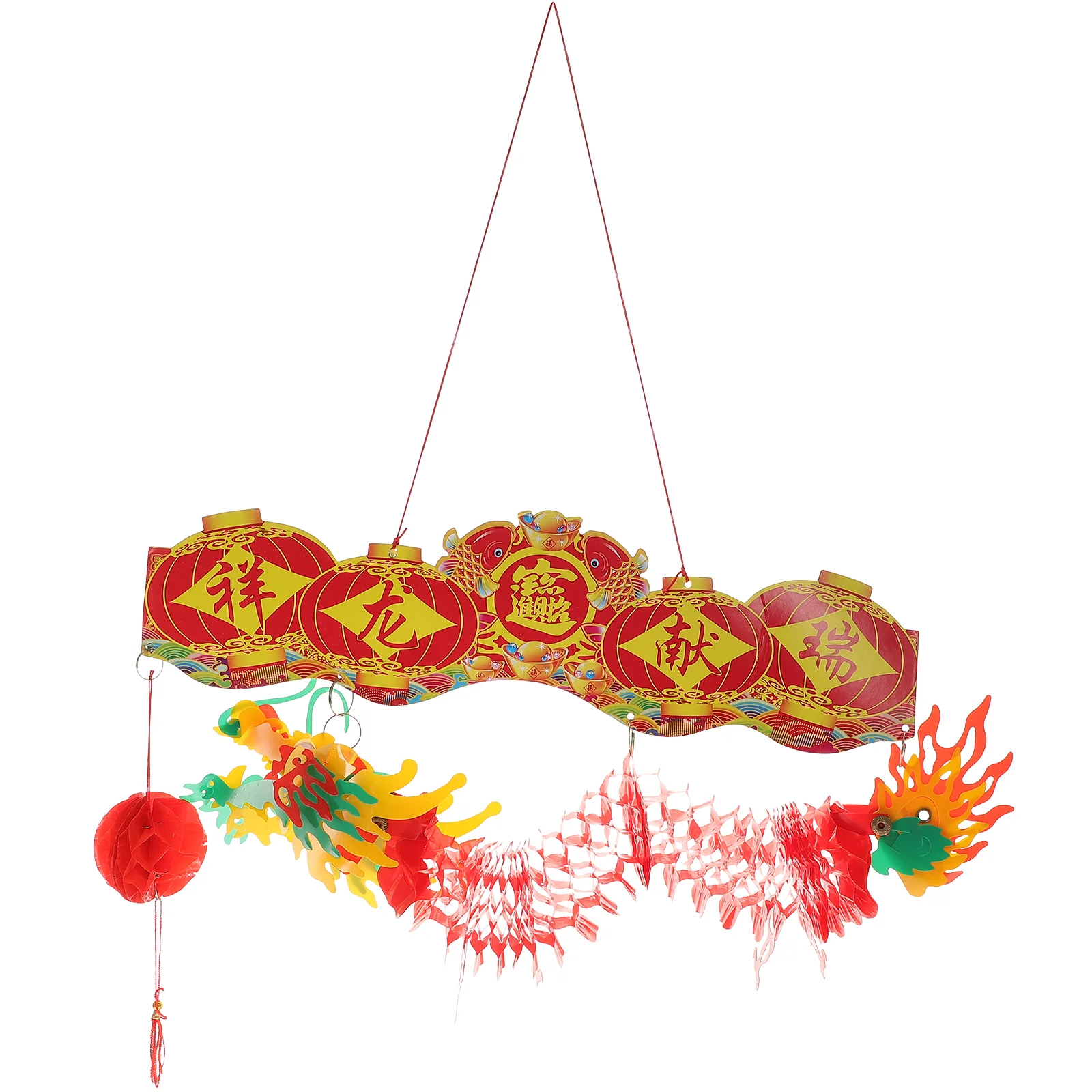 

Chinese Dragon Year Decoration New Paper Garland Hanging 3D Decors Tissue Lantern Ornament Spring Festival Feng Toys Shui