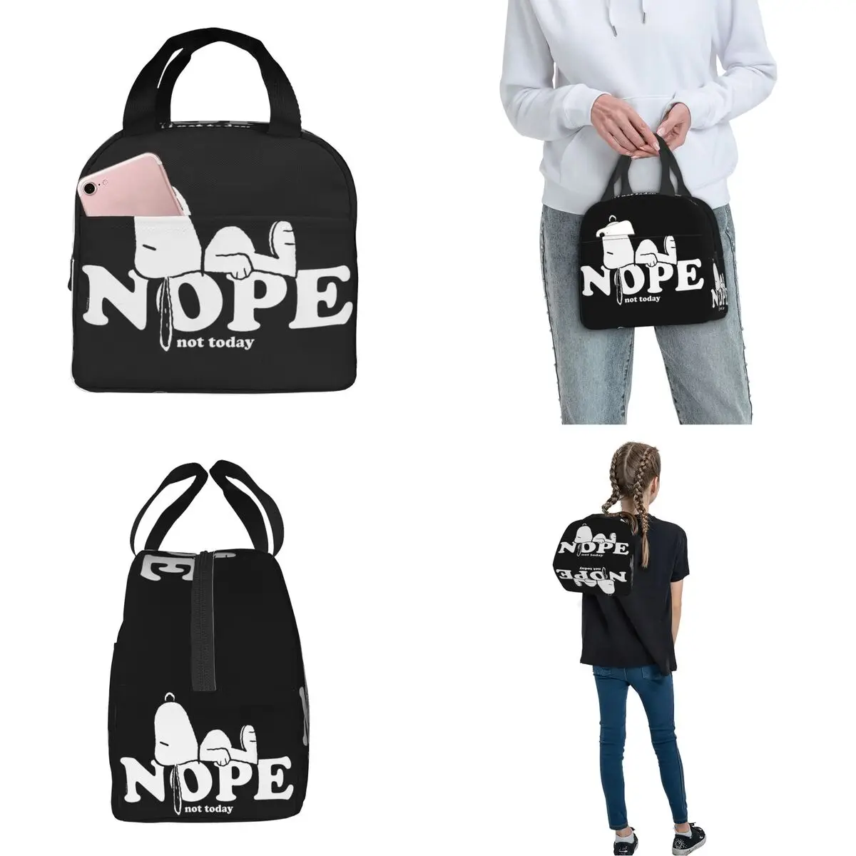 Изолированная сумка для ланча Snoopy Nope непротекаемый мультяшный контейнер еды