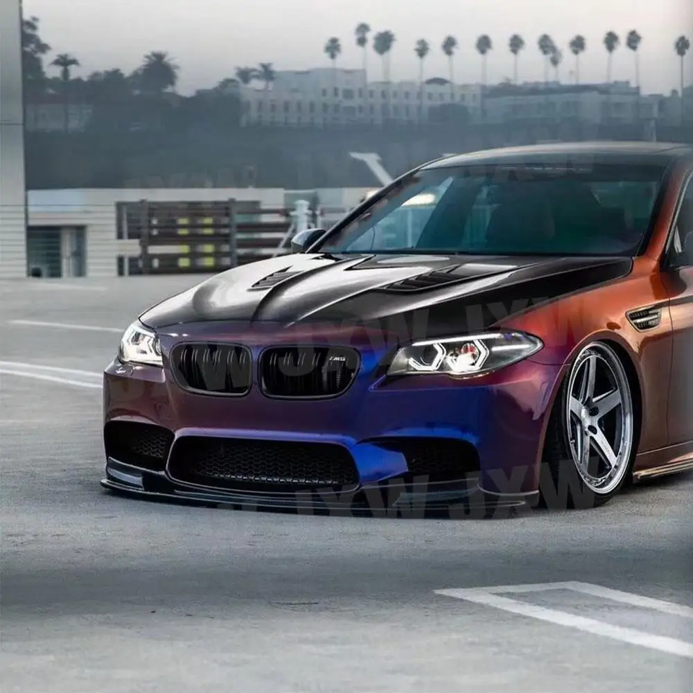 Фото Спойлер переднего бампера JXWANCF из карбона в 3D-стиле для BMW 5 серии F10 M5 седан 4-дверный 2012-2016 гг., автомобильные аксессуары №1