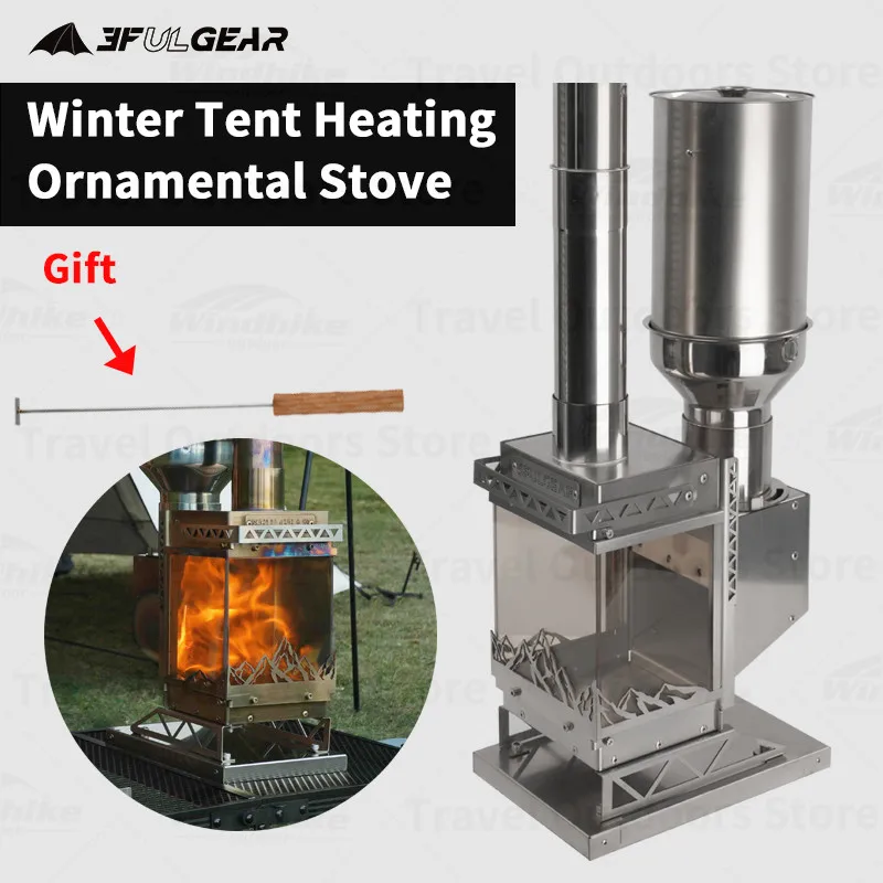 3F UL GEAR Winter Pellet Fuel Heating Stove Multifunctional Ornamental Desktop Stove Outdoor Camping Tent Warm Firewood Stove