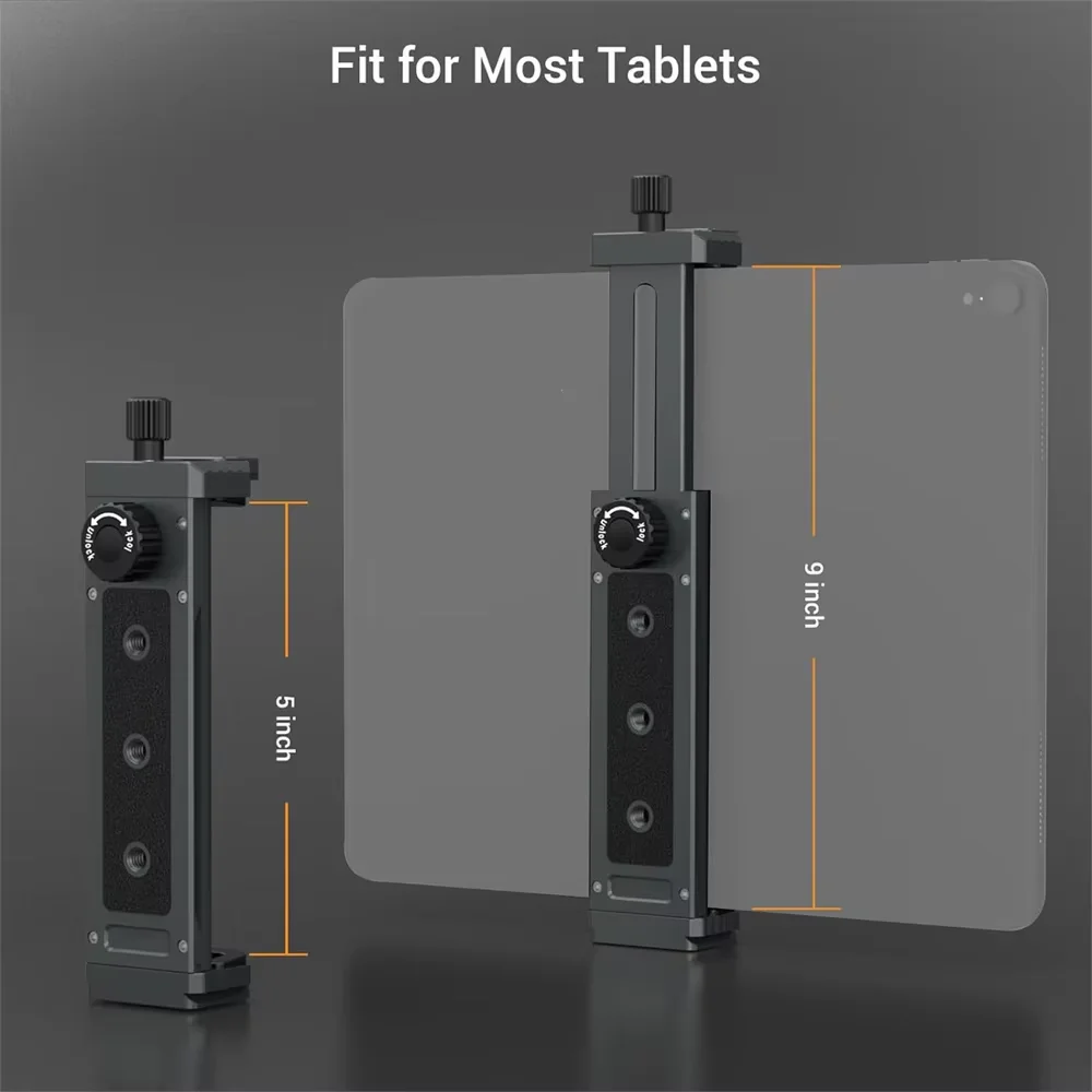 Держатель-зажим для планшетов iPad Pro, Air, Mini 2, 3, 4, универсальный зажим-крепление на штатив для iPhone 16, для планшетов с диагональю 4.7-12.9 дюймов, совместим с большинством планшетов (art.: 3920dcb2dbc17) - 3920dcb2dbc17