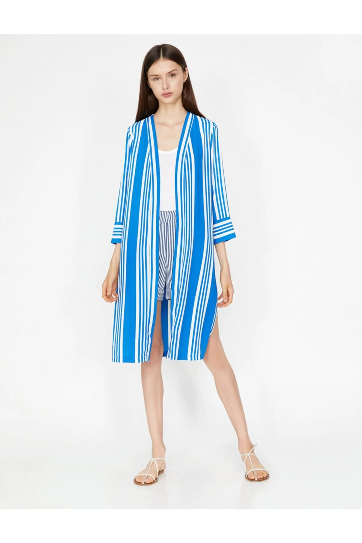 

Женское кимоно в темно-синюю полоску, модный халат для женщин, модный халат, халат, халат для женщин