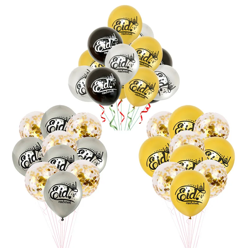 

10/15pcs EID MUBARAK Decor Latex Balloon Eid Confetti Balloons Islamic Muslim party Supplies Ramadan Kareem Festival Decoration