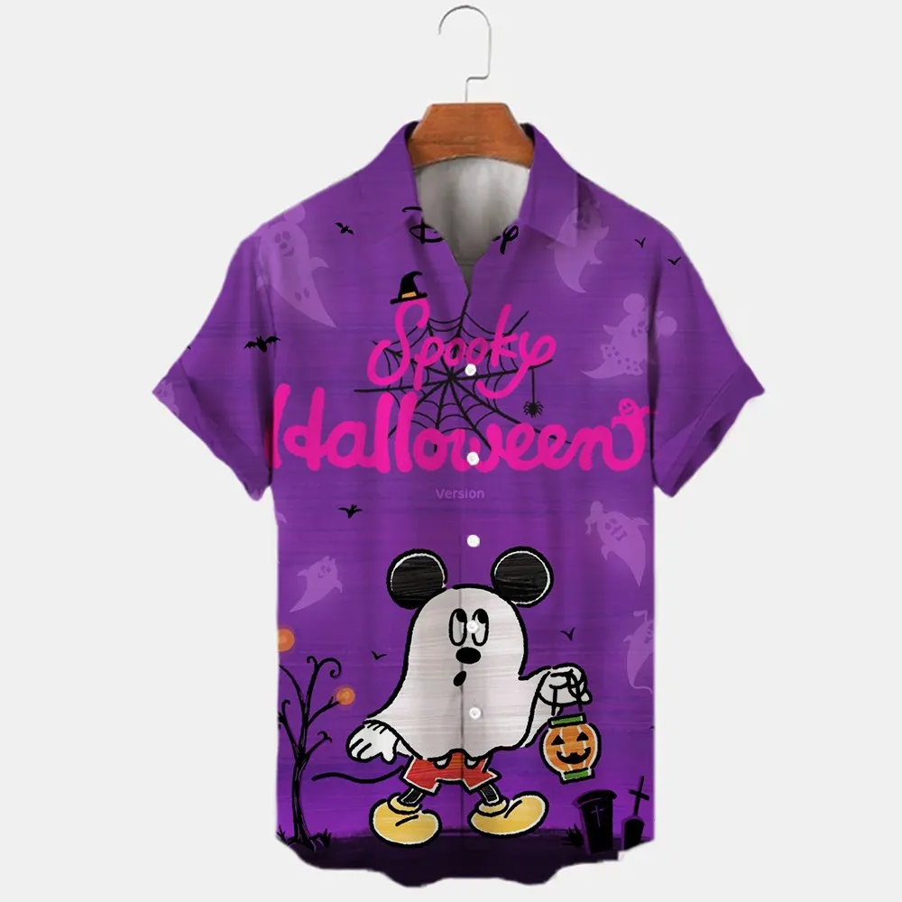 Уличная рубашка с коротким рукавом и принтом Микки Минни для мальчиков девочек