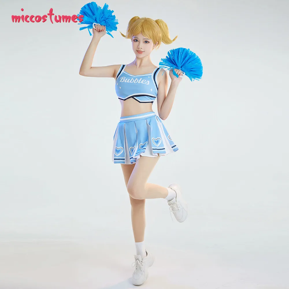 Девочек Костюм школьницы униформа для девочек болельщик костюм синего цвета с