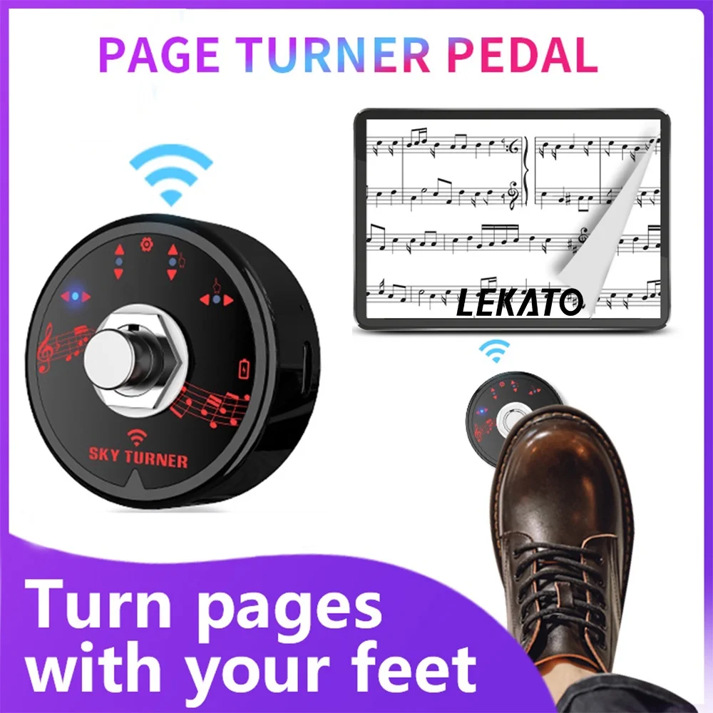 

St-1 Wireless Page Turner Pedal for Tablets App Controls Hands Foot Step On Bluetooth Guitar Score Page Turner Turning Pedal