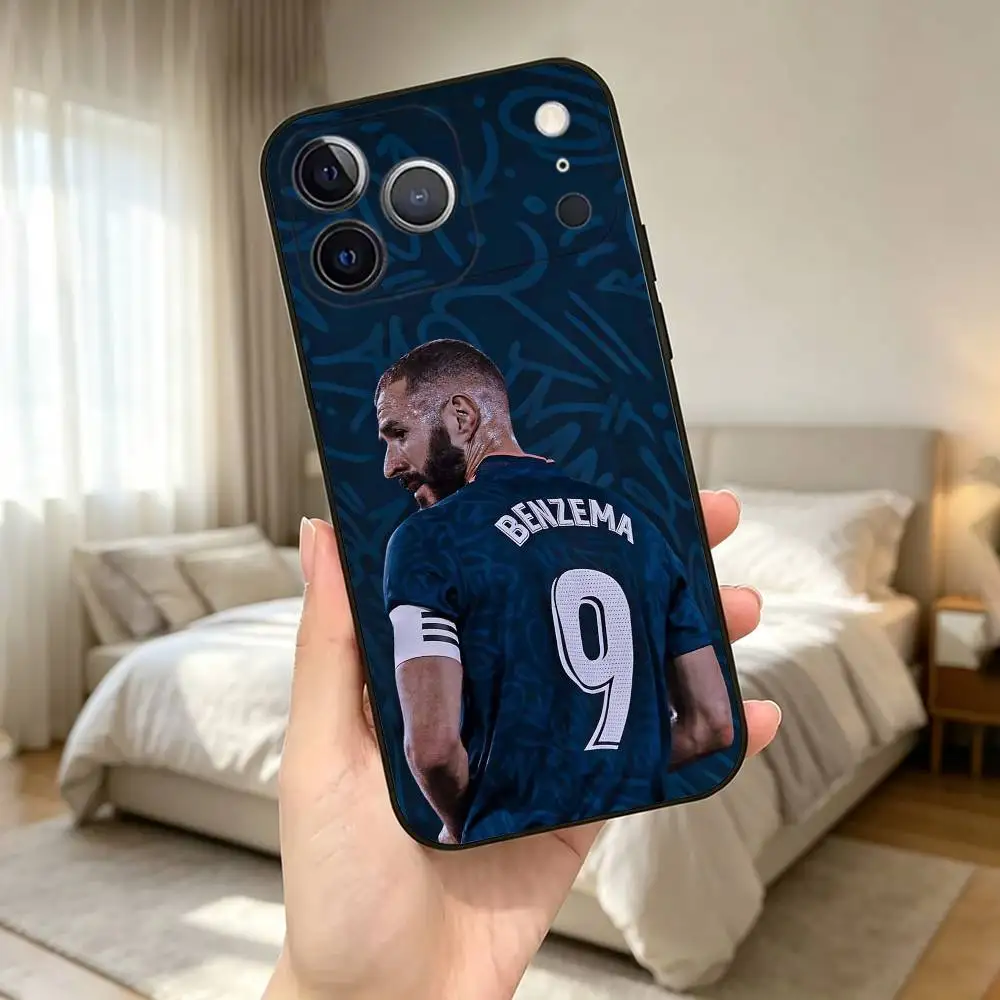 Фото Чехол для телефона Karim Benzema-A F-Football для iPhone 17, 16, 15, 14, 13, 12, 11 Plus, Pro Max и других моделей, мягкий черный чехол, подарок. №5