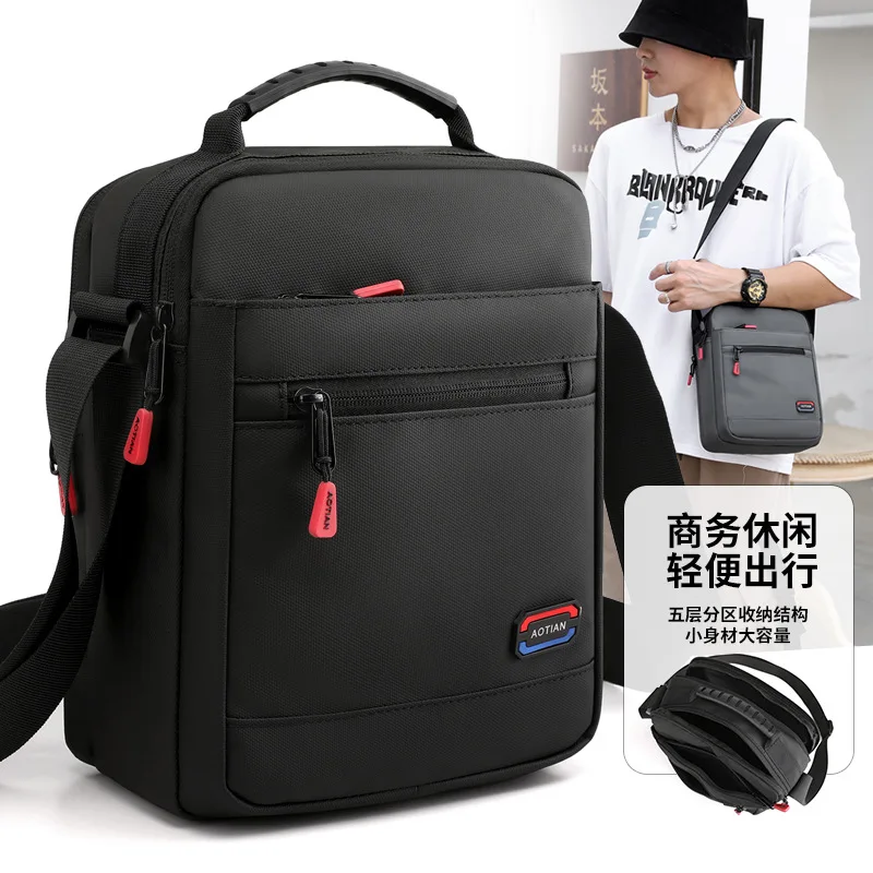 

2022 NEW Men's Shoulder Bag Multi-pocket Man Crossbody Bag Boys Messenger Bag Business Nylon Male Purse Travel tote Handbags