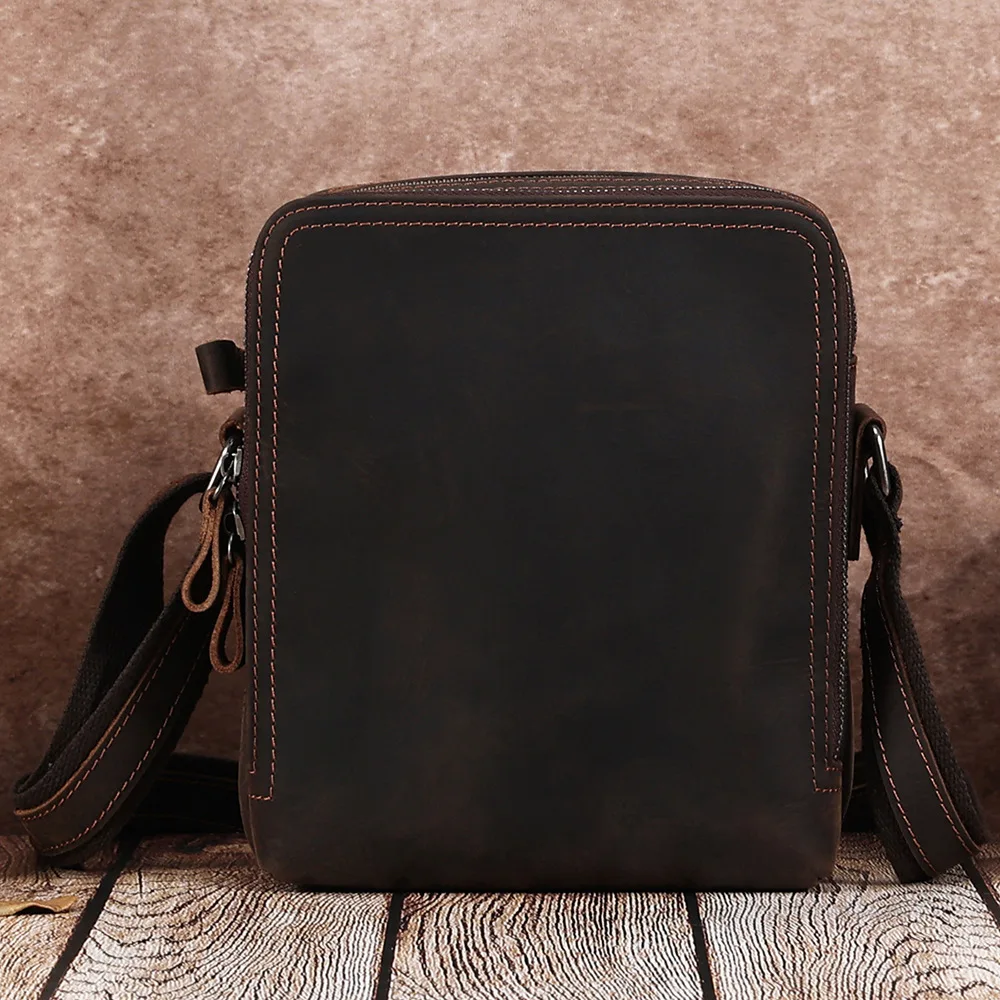 2023 New Men Head Genuine Leather Shoulder Messenger Cross Body Purses And Handbags