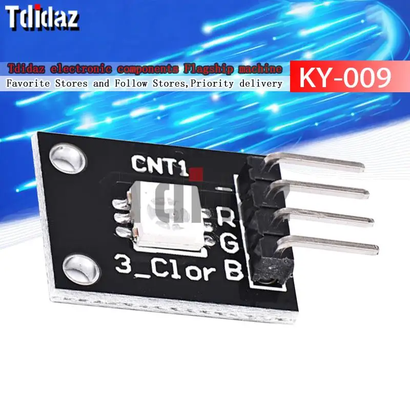 

KY-009 5050 PWM Modulator RGB SMD LED Module 3 Color Light For Arduino MCU Raspberry CF Board Three Primary Color