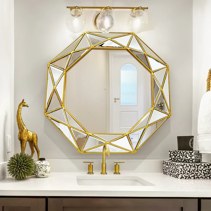 

Irregular Fogless Mirror Shower Shaving Silver Smart Toilet Led Light Vanity Mirror Bathroom Miroir Salle De Bain Home Decor