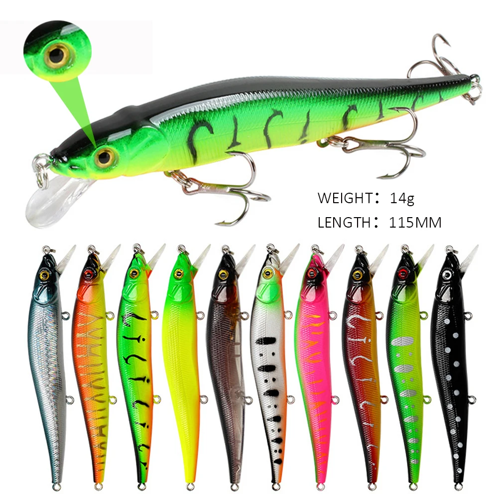 

Рыболовная Приманка Minnow, 115 мм, 14 г, миниатюрная искусственная жесткая приманка, Тонущая кренкбейт, воблеры для карпа, окуня, искусственные а...