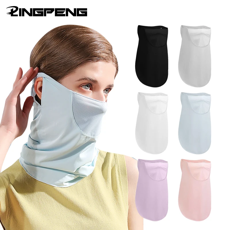 

UV Face Mask Sun Protective Neck Gaiter with Ear Loops Stretchy Bandana Face Cover Scarf for Men's Women's Summer Outdoor