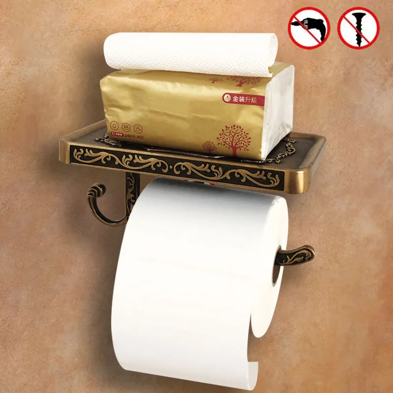 Holder Wc Paper Roll Holder Phone Wall Shelf Bathroom Accessories