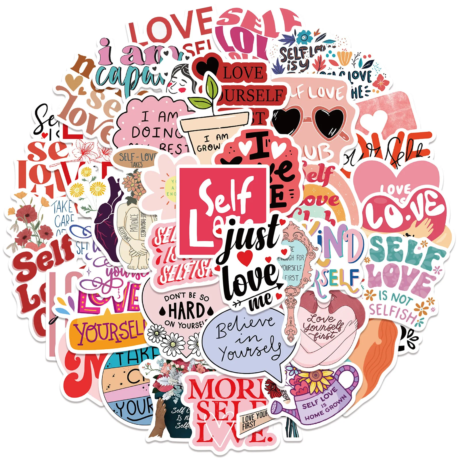 

50PCS self love Stickers Cute Cartoon Animal Decals Kids DIY Notebook Luggage Laptop Motorcycle Car Sticker