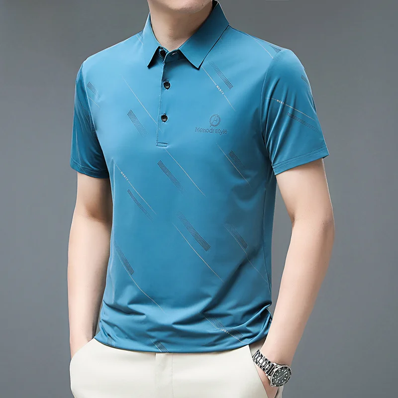 Рубашка-поло Romon Мужская стрейчевая короткий рукав лацканы из вискозы тонкая