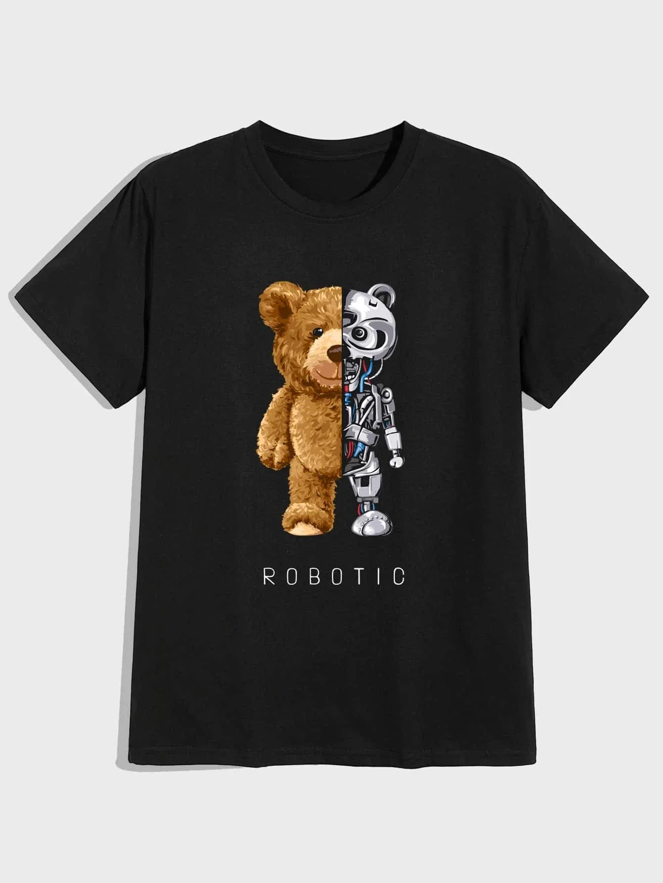 

ROMWE Guys Letter Cartoon Graphic Tee
