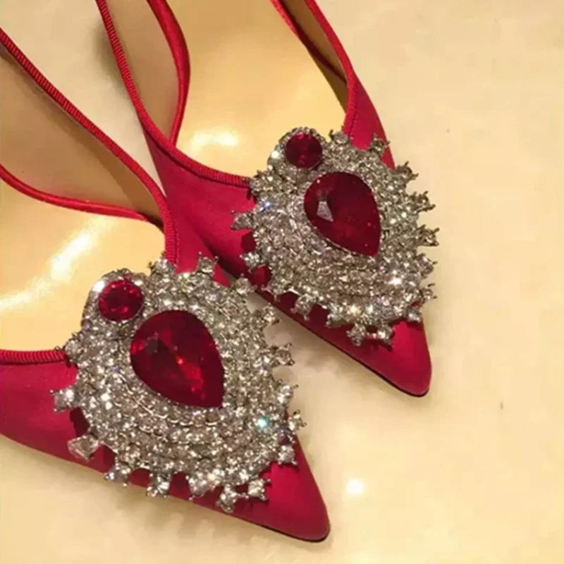 Туфли-лодочки женские атласные пикантная модная дизайнерская обувь с