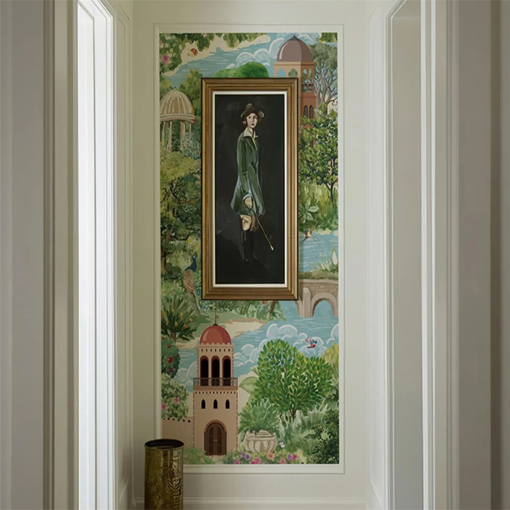 Фотообои на заказ с художественной росписью для гостиной фоновые фрески