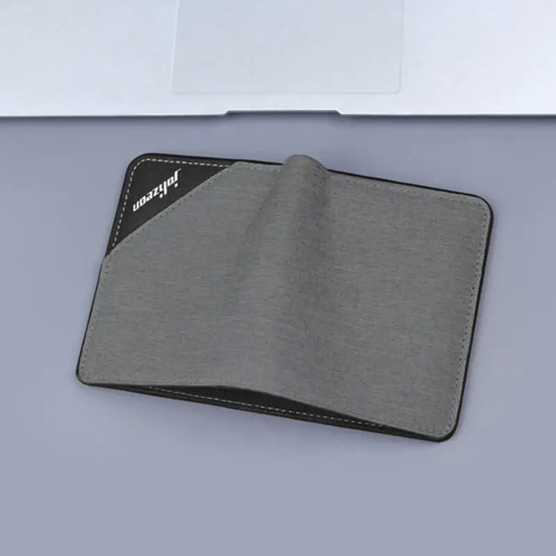 Simple Multi-layer Folding Card Case Canvas Credit ID Holder Retro Bifold Small Wallet Vertical Short Pouch for Men