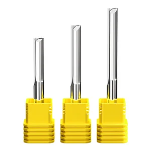 Прямая Концевая фреза Vsharp 3,175, 4, 6, 8, 10 мм, с 2 канавками, фреза из карбида вольфрама с ЧПУ, фреза из твердого дерева, фреза для гравировки МДФ